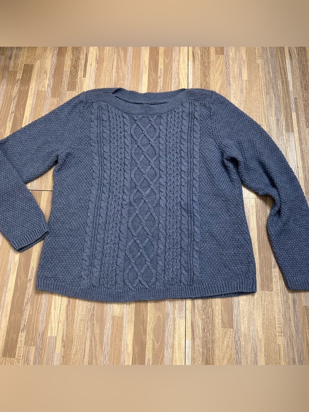 croft & barrow Cobalt Blue Cable Crewneck Sweater Women’s Size Medium